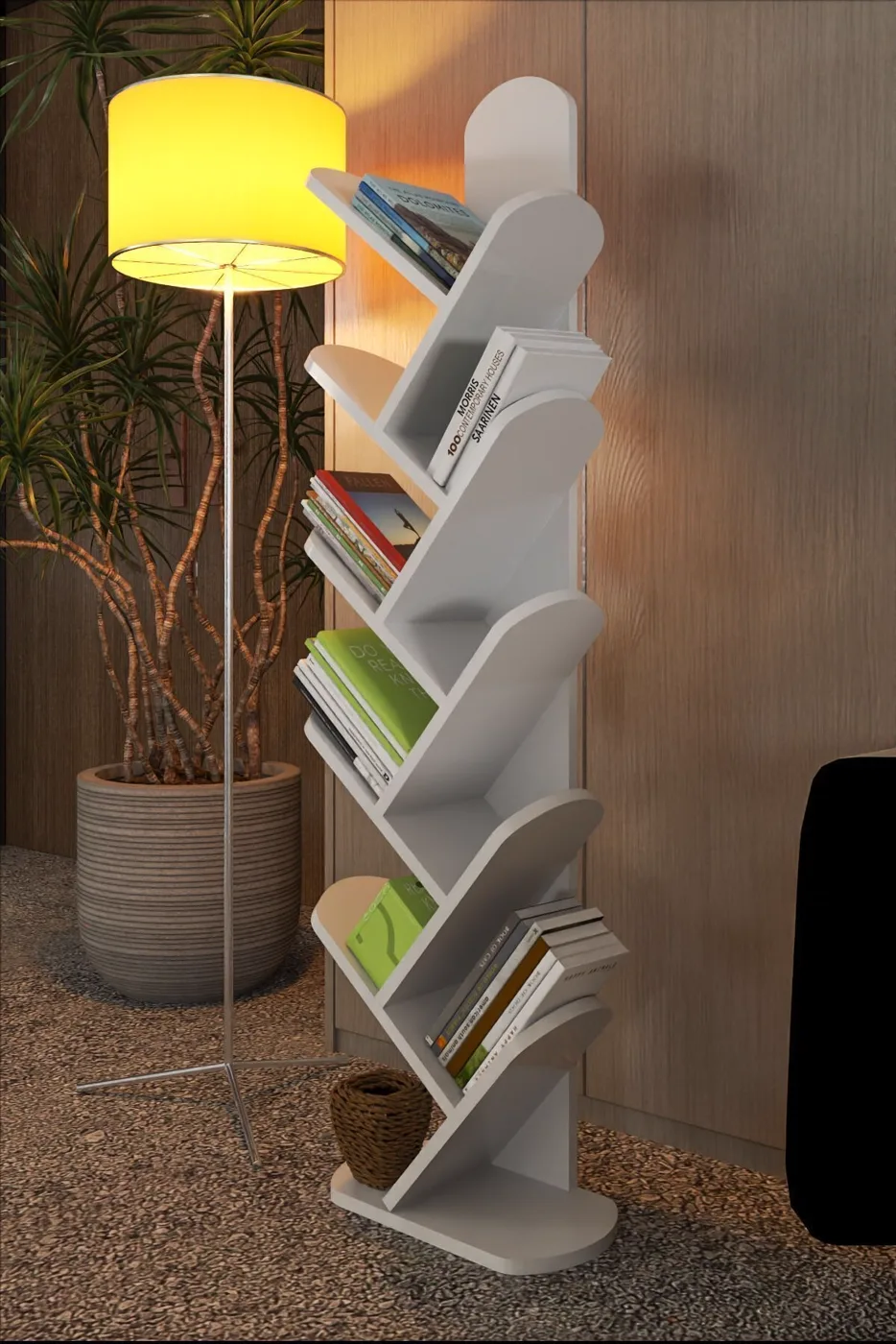 10-Tier Multi-purpose Bookcase Melamine-faced chipboard White