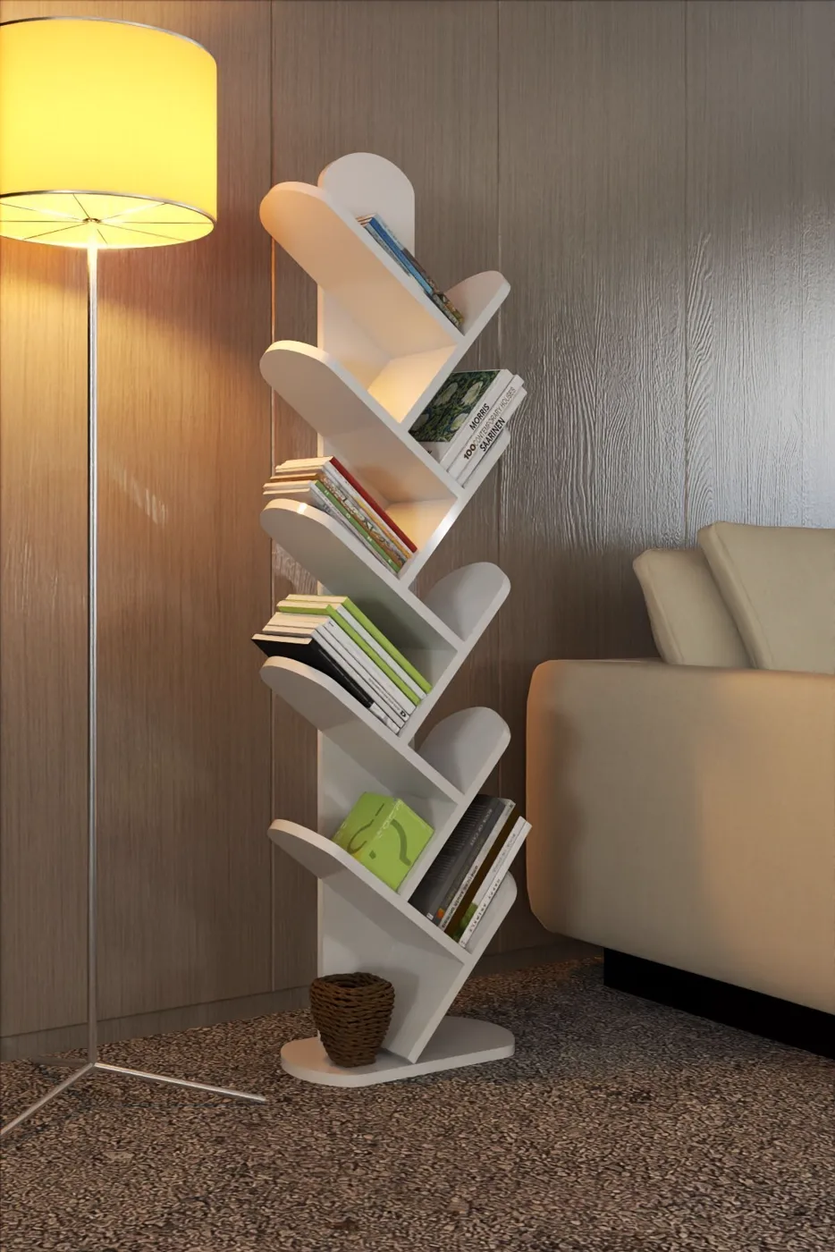 10-Tier Multi-purpose Bookcase Melamine-faced chipboard White