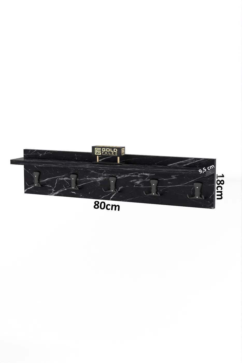 Wandgarderobe melaminbeschichtete Spanplatte Schwarz
