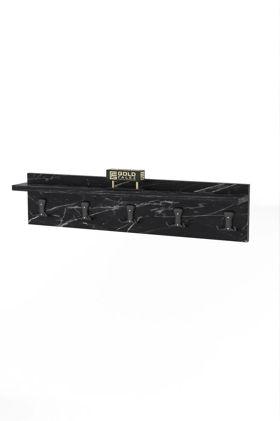 Wandgarderobe melaminbeschichtete Spanplatte Schwarz