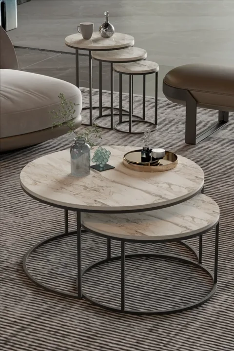 2-Piece Coffee Table and Nesting Table Set C Nesting Efes