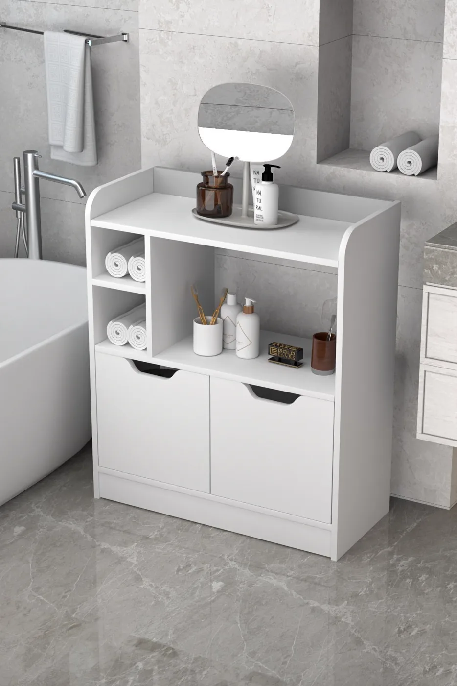 İlkal Çok Amaçlı Banyo ve Mutfak Dolabı Suntalam Beyaz