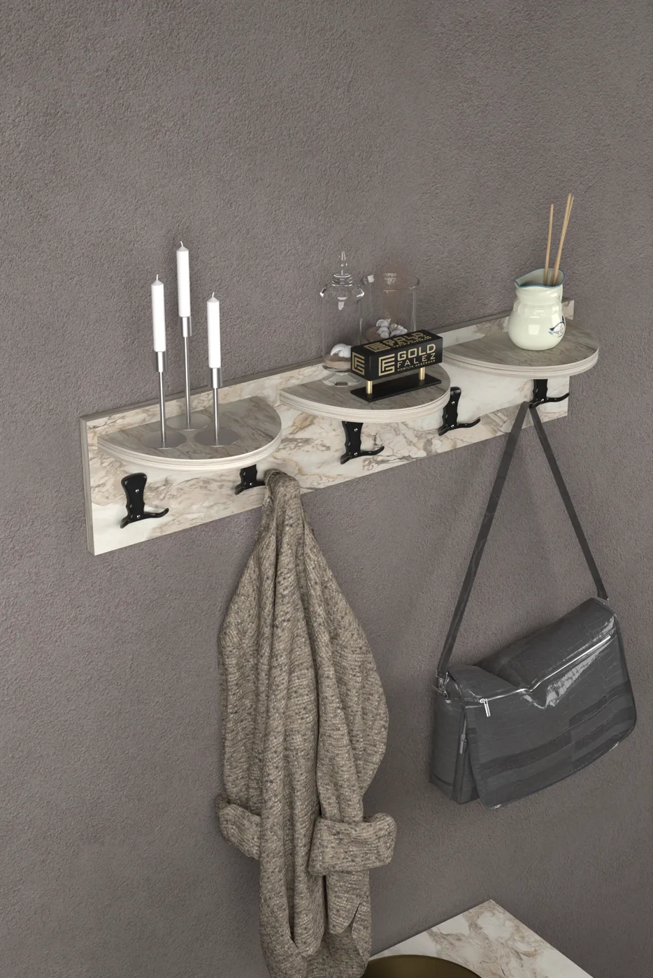 Falez Scandinavian Wall Hanger Melamine-faced chipboard White