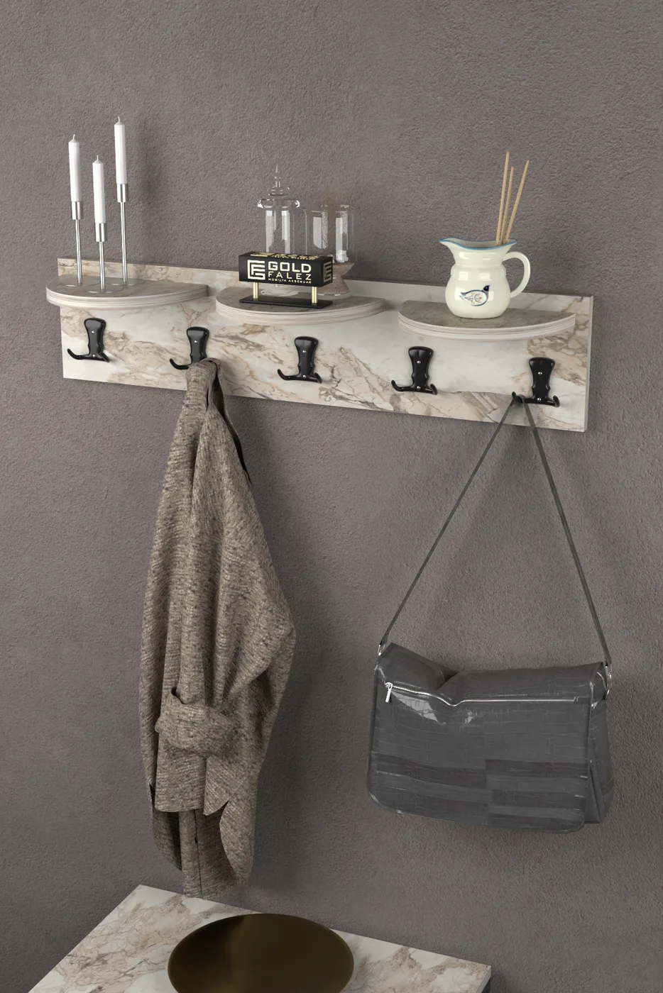 Falez Scandinavian Wall Hanger Melamine-faced chipboard White