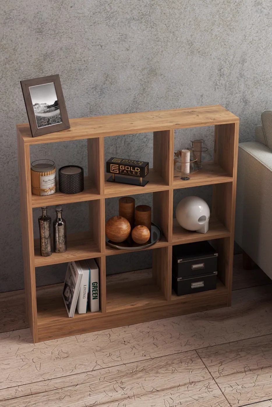 9-Compartment Multi-Purpose Bookcase Melamine-faced chipboard Brown