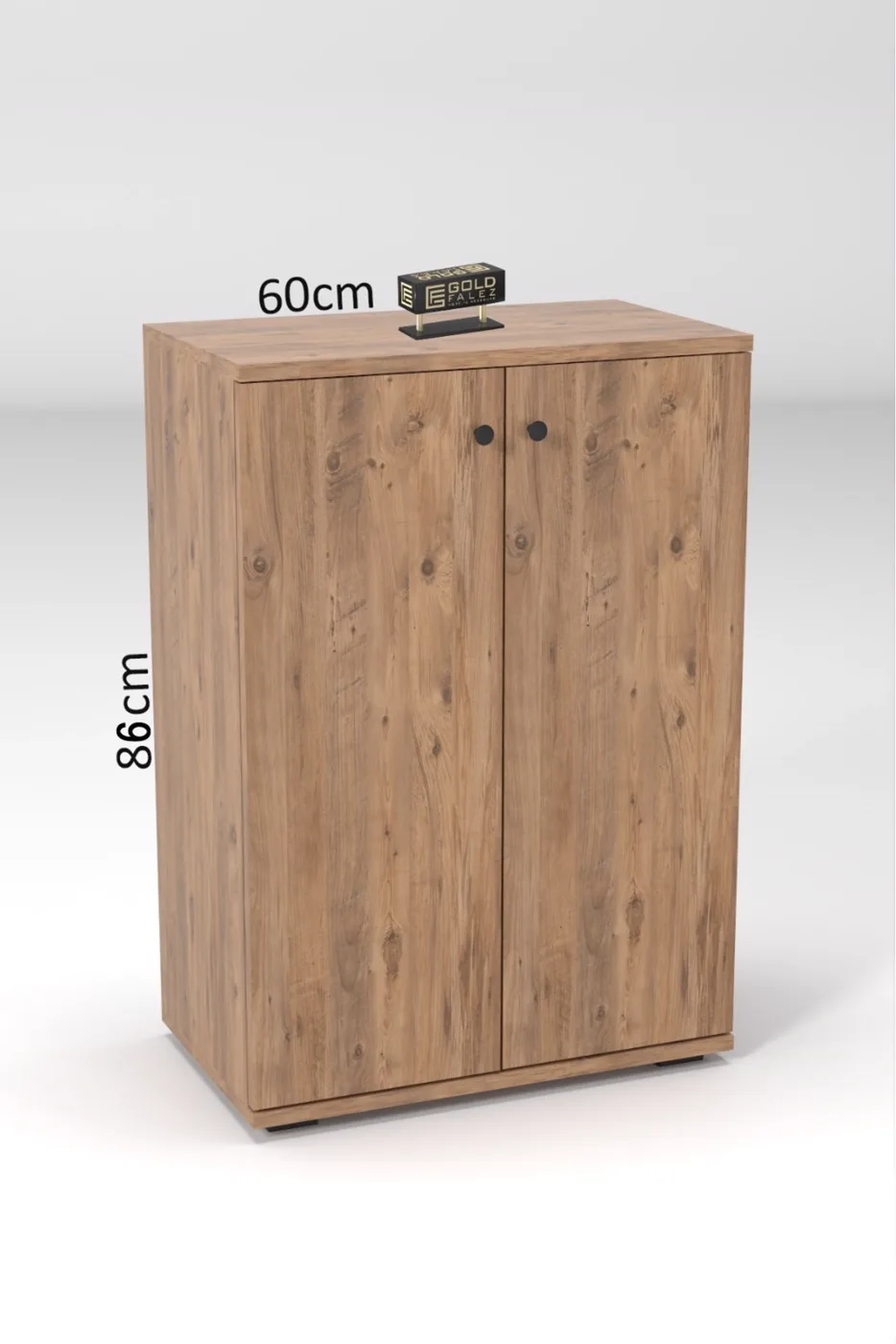 2-türiger 5-Fächer Mehrzweck-Schuhschrank Nussbaum