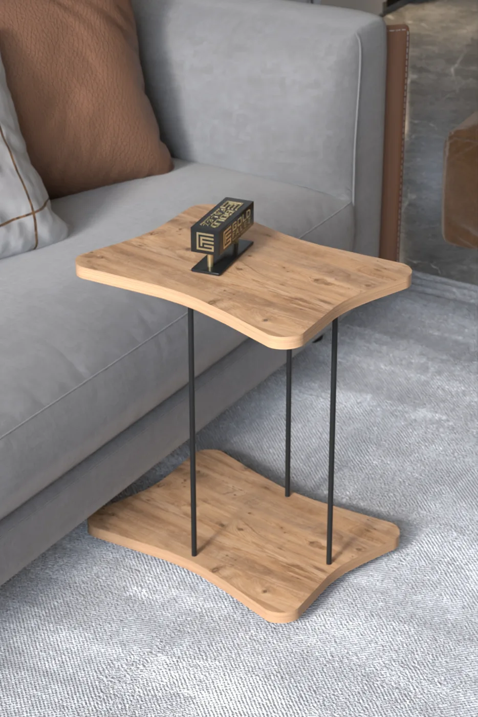 Wheeled Side Table Service Table Melamine-faced chipboard White