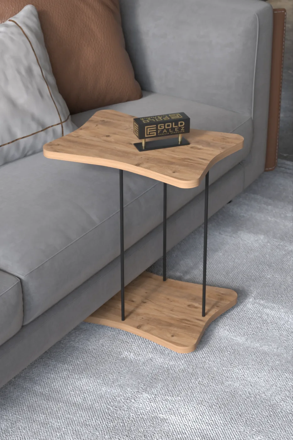 Wheeled Side Table Service Table Melamine-faced chipboard White