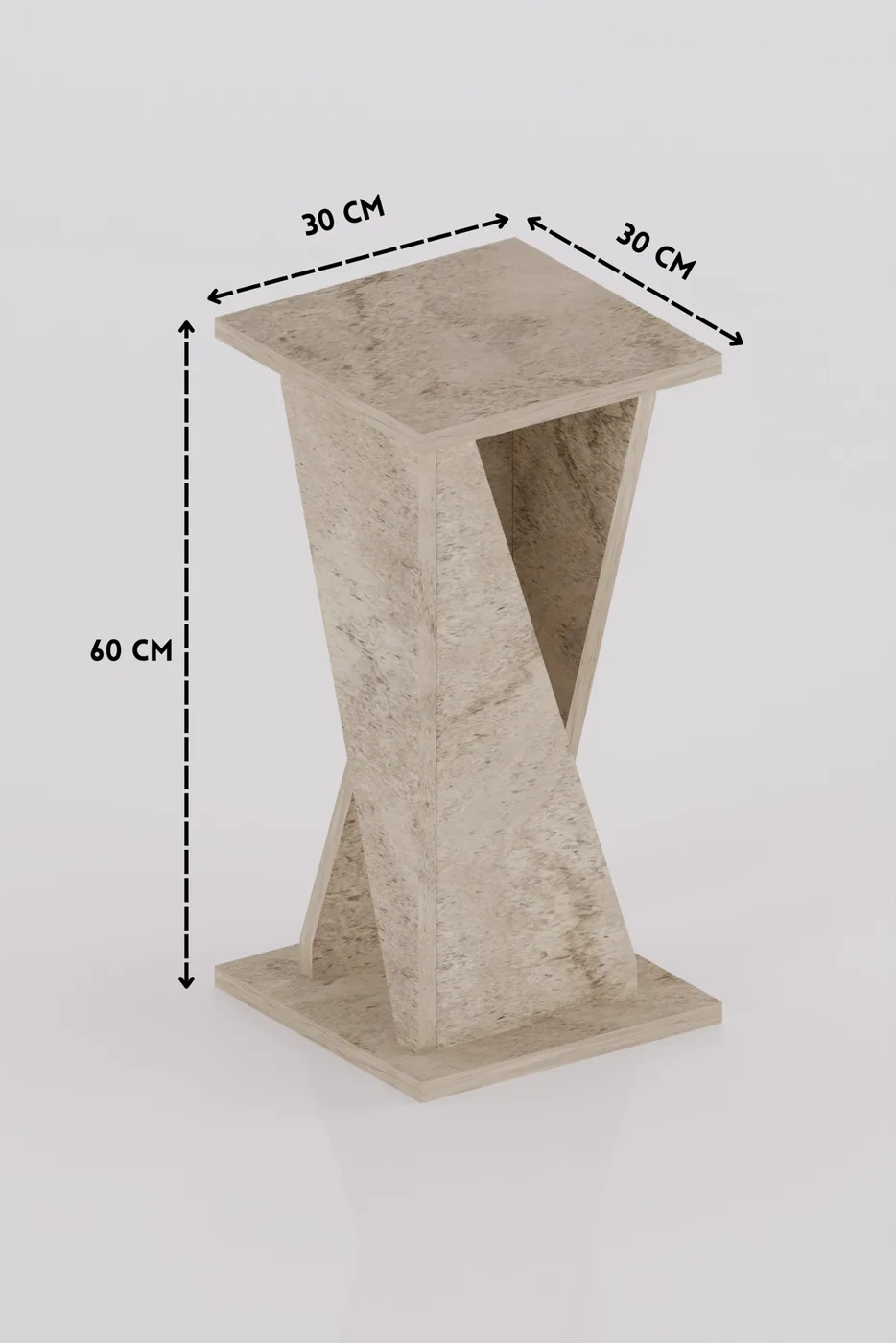 Vision Square Decorative C Side Table Melamine-faced chipboard Travertine Beige