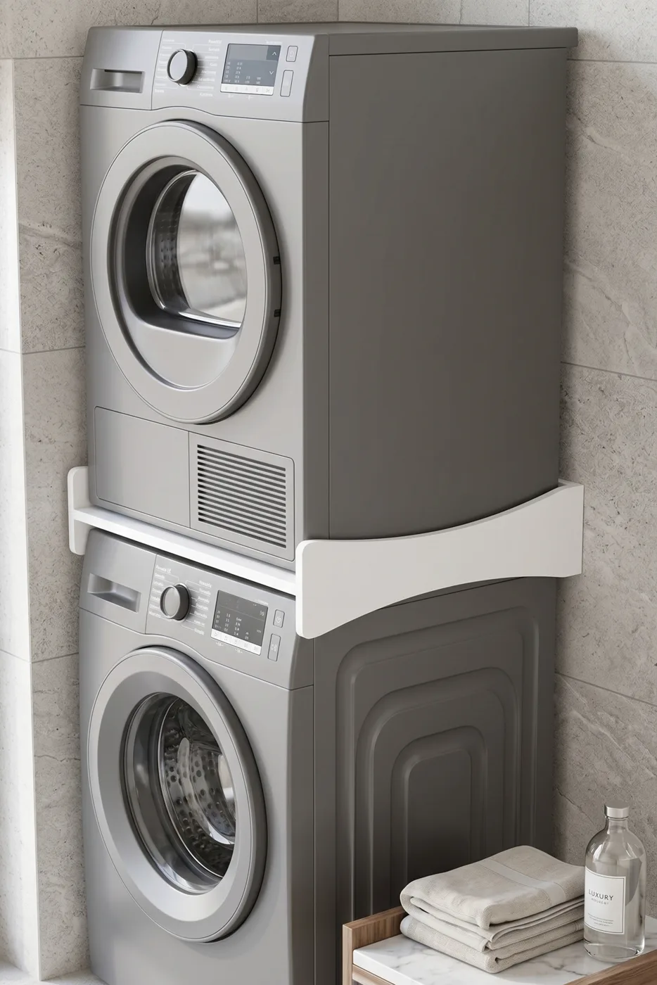 Washing Machine Tumble Dryer Intermediate Connection Plate Stacking Shelf Stand 60x63.6 cm Stacking Kit 263 White