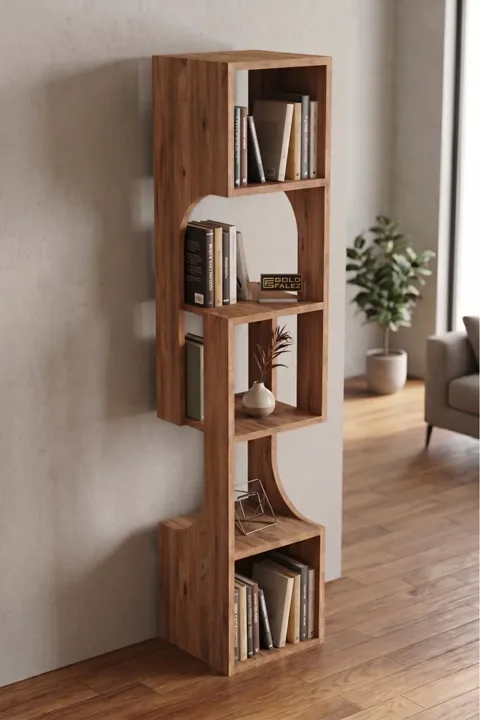 5-Tier Modern Multi-purpose Wooden Decorative Bookcase for Living Room Office 7066 Atlantic Pine