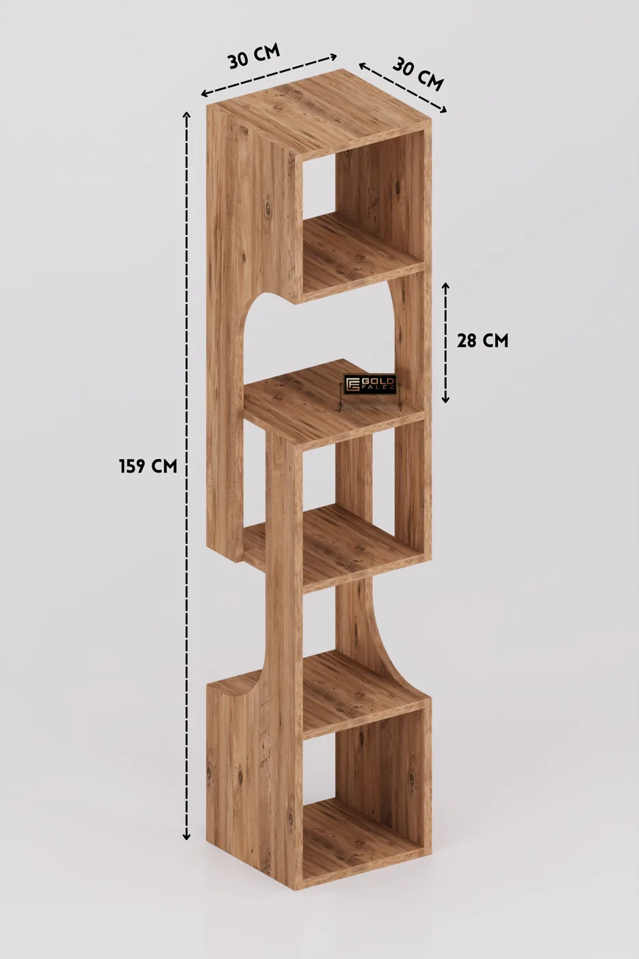 5-Tier Modern Multi-purpose Wooden Decorative Bookcase for Living Room Office 7066 Atlantic Pine