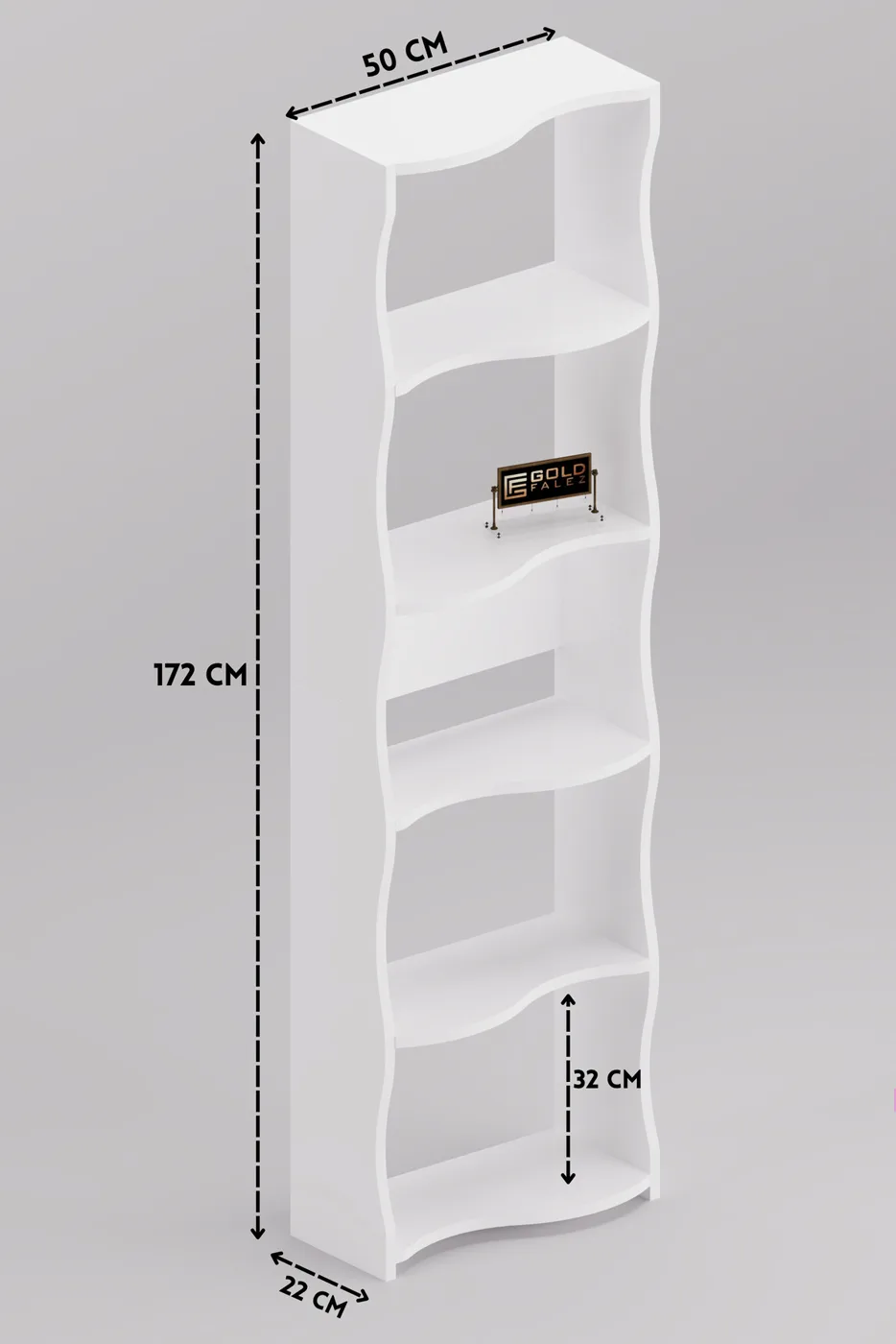 Esinti 5-Tier Modern Multi-purpose Decorative Shelf Unit Bookcase, Large Library Office Bookcase 7081 White