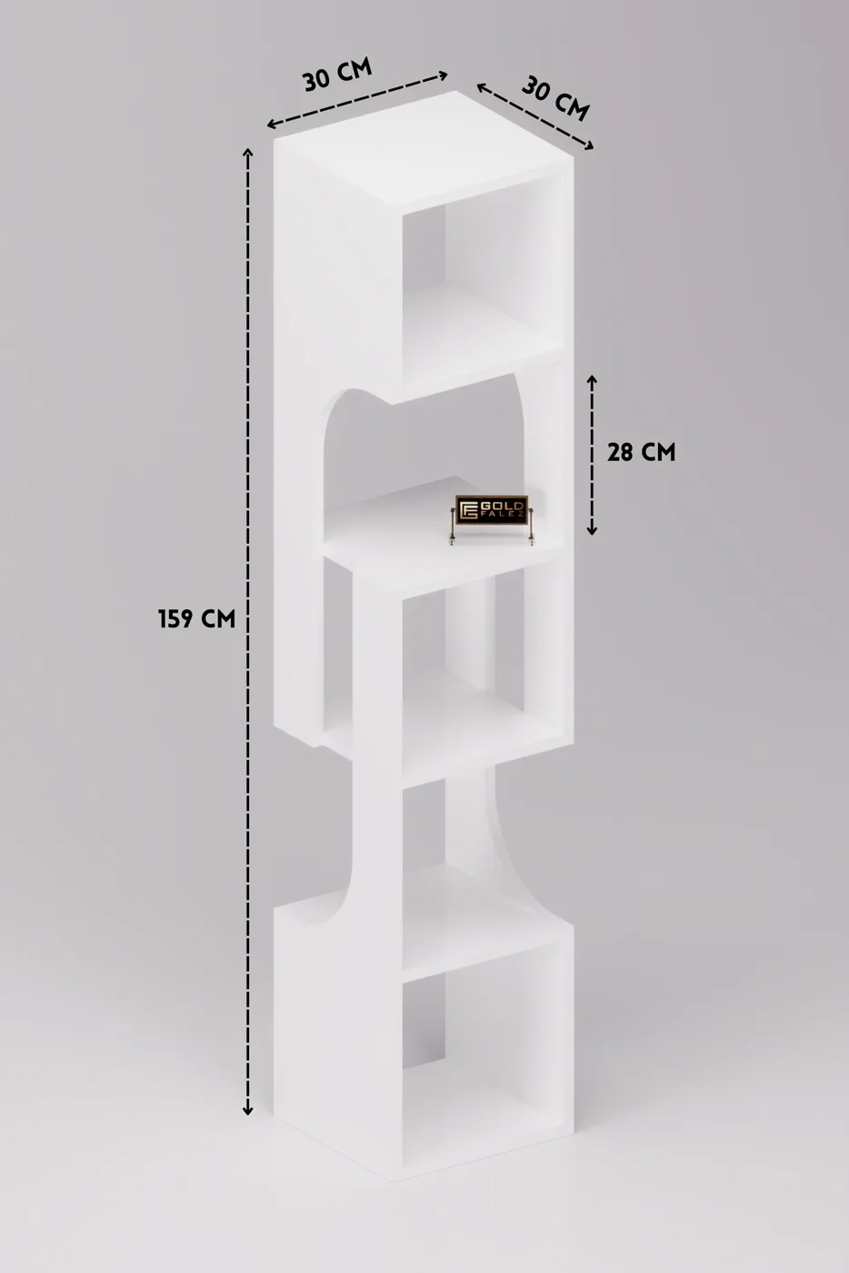 Bookcase Wooden Decorative Shelf 5-Tiered Modern Multi-purpose Bookcase Living Room Office Bookcase 7067 White