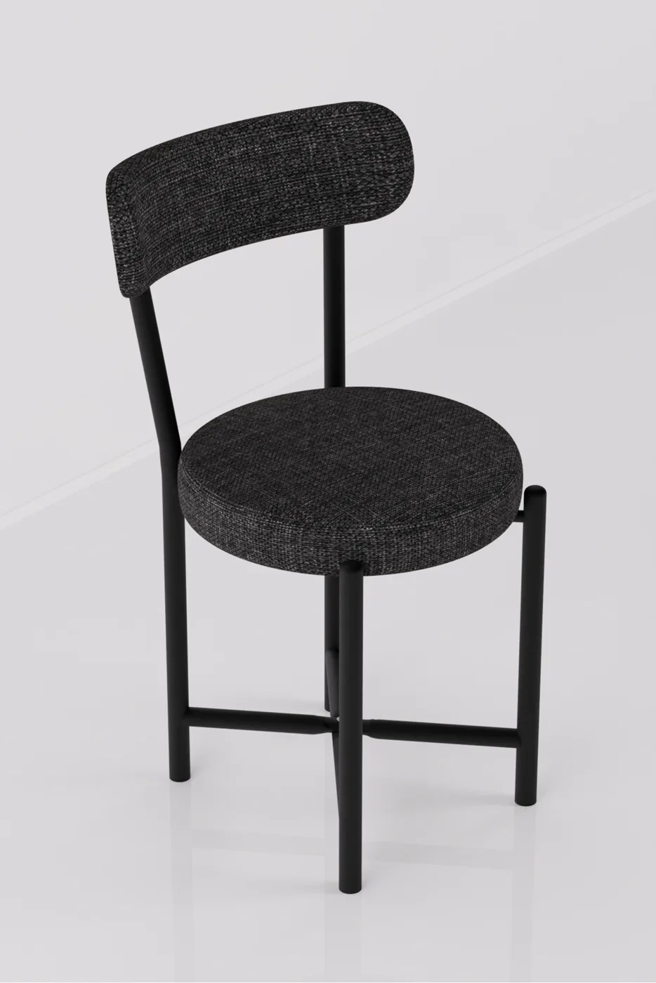 Chair 1 Piece Linen Fabric Metal Legs Modern Kitchen Chair Cafe Balcony Office Teddy 9817 Anthracite