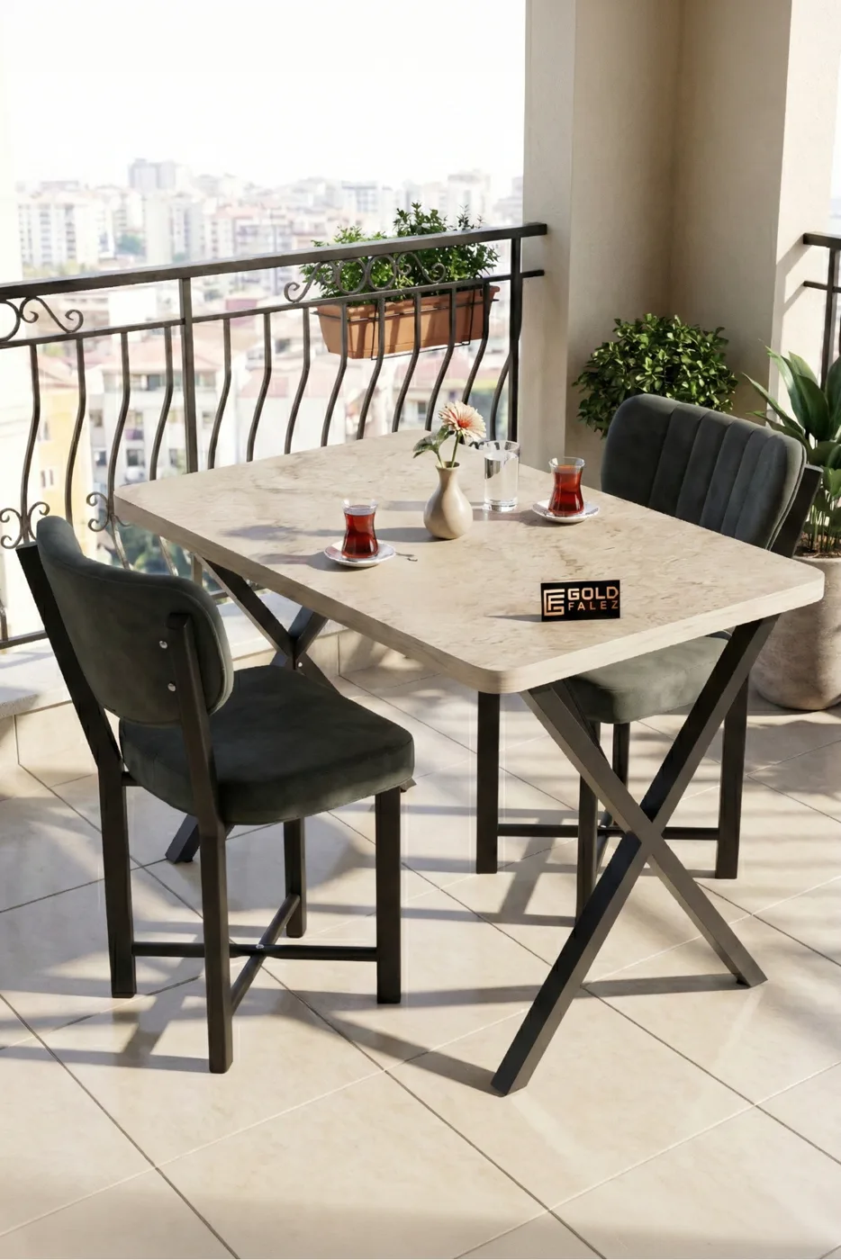 Chair 4 Pieces Baby Face Fabric Metal Legs Modern Kitchen Chair Cafe Balcony Office Elma