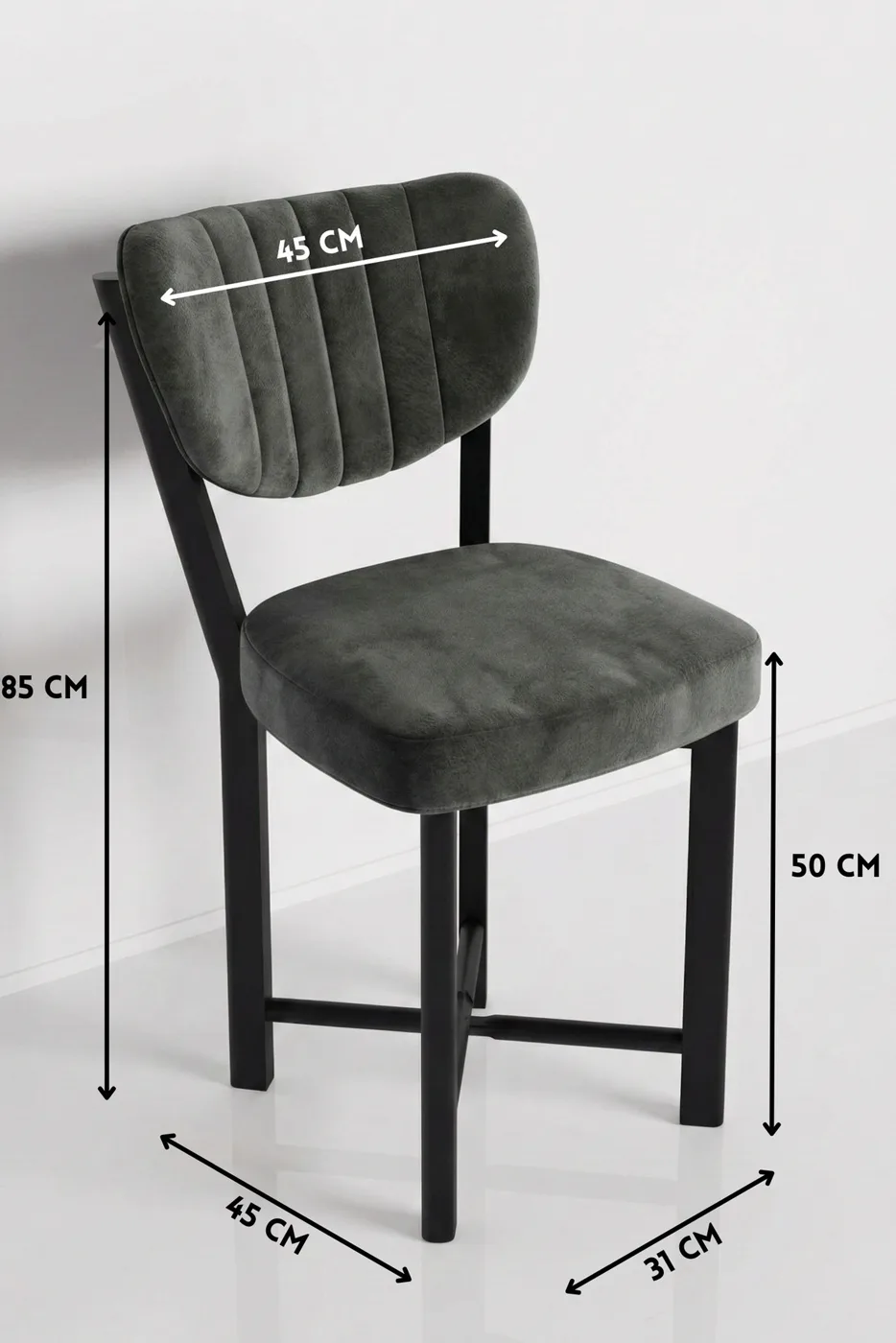 Chair 4 Pieces Baby Face Fabric Metal Legs Modern Kitchen Chair Cafe Balcony Office Elma