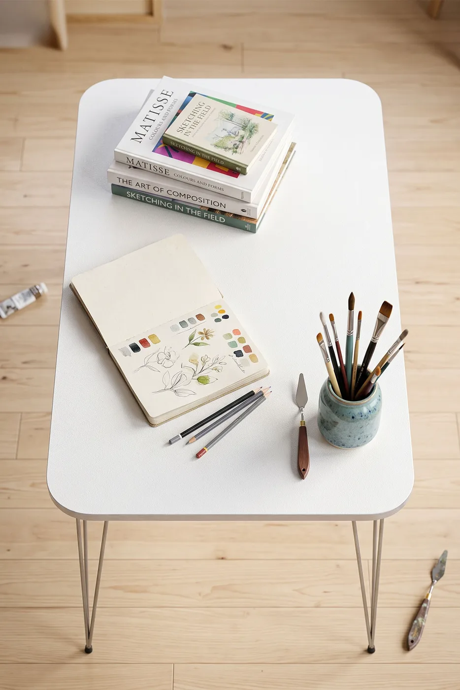 Square Silver White Wire Coffee Table