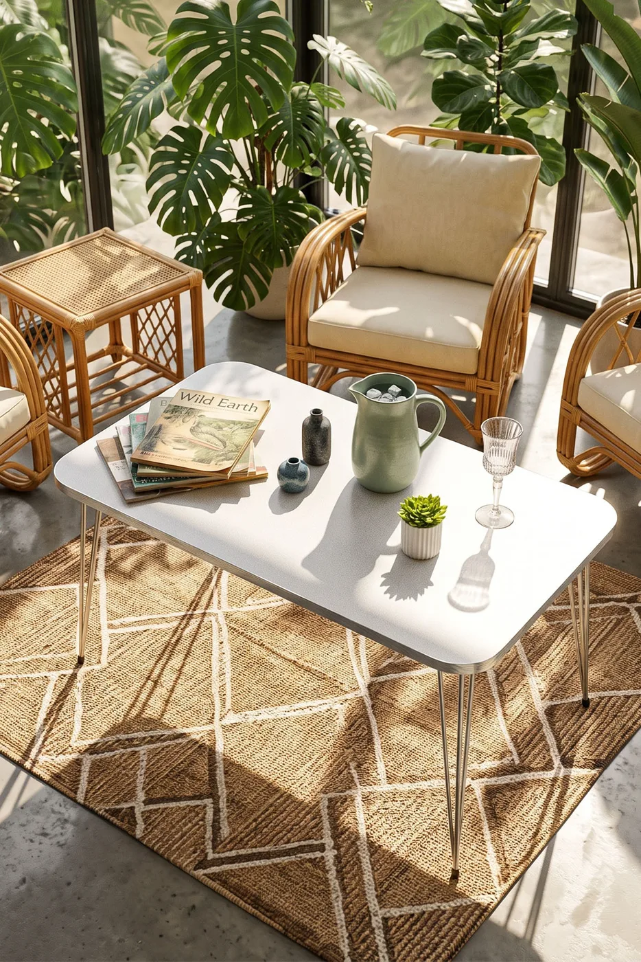 Square Silver White Wire Coffee Table