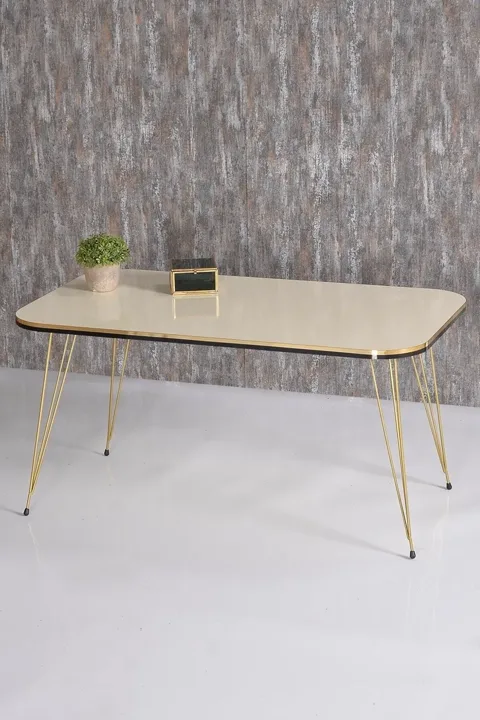 Coffee Table Kr Twin Gold Cream Wire Legs