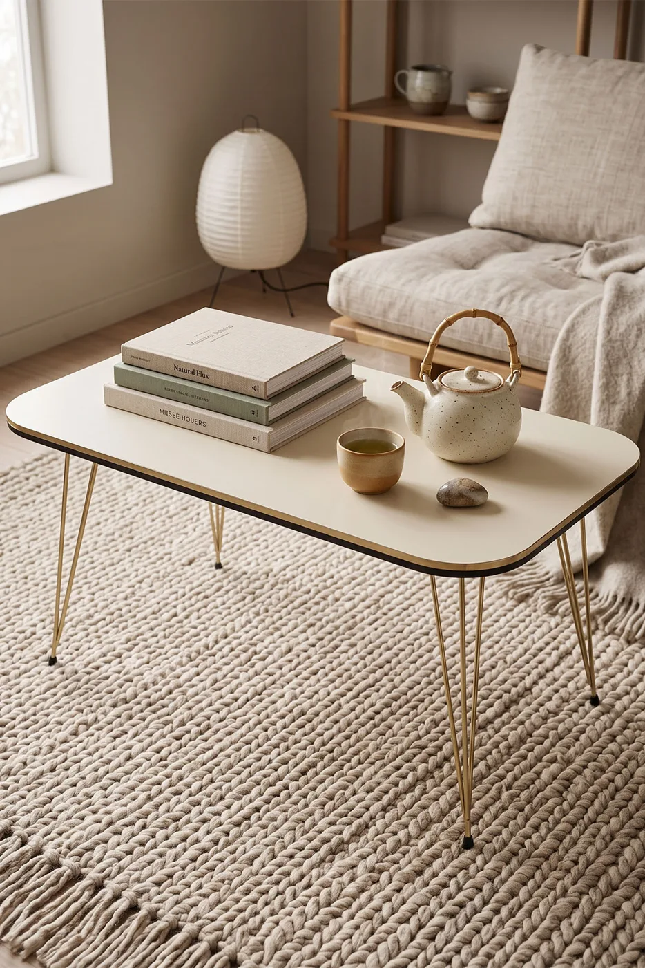 Coffee Table Kr Twin Gold Cream Wire Legs