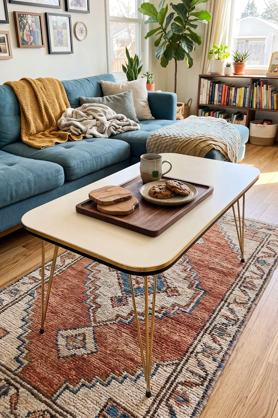 Coffee Table Kr Twin Gold Cream Wire Legs