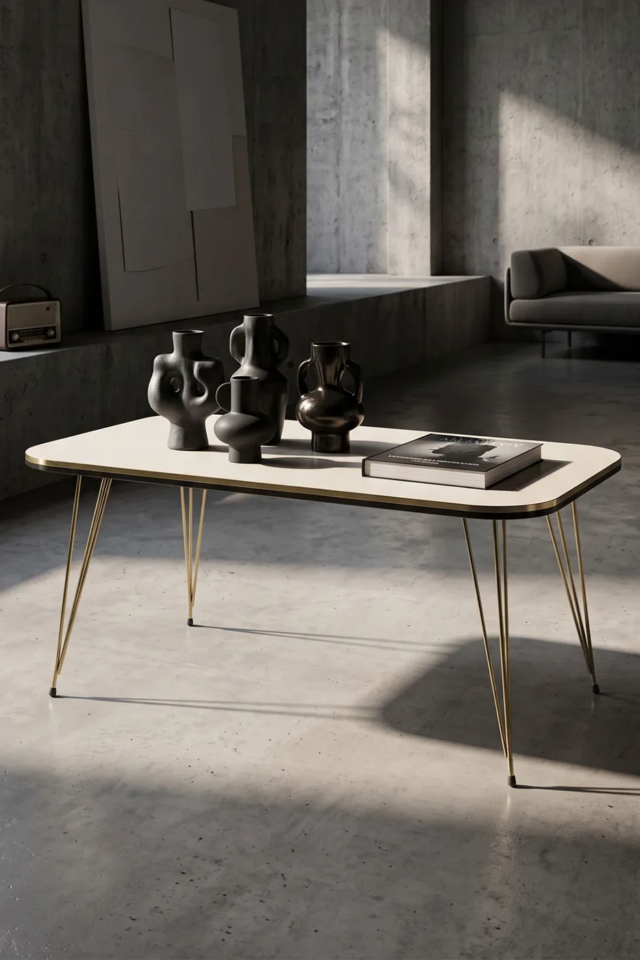 Coffee Table Kr Twin Gold Cream Wire Legs