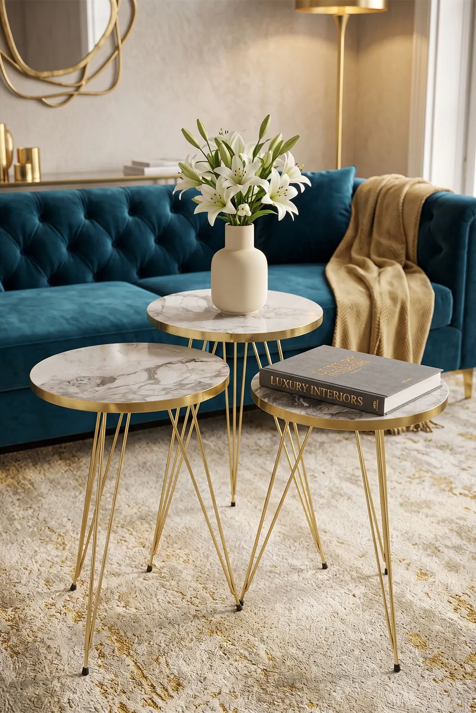 Nesting Table Gold Efes Wire