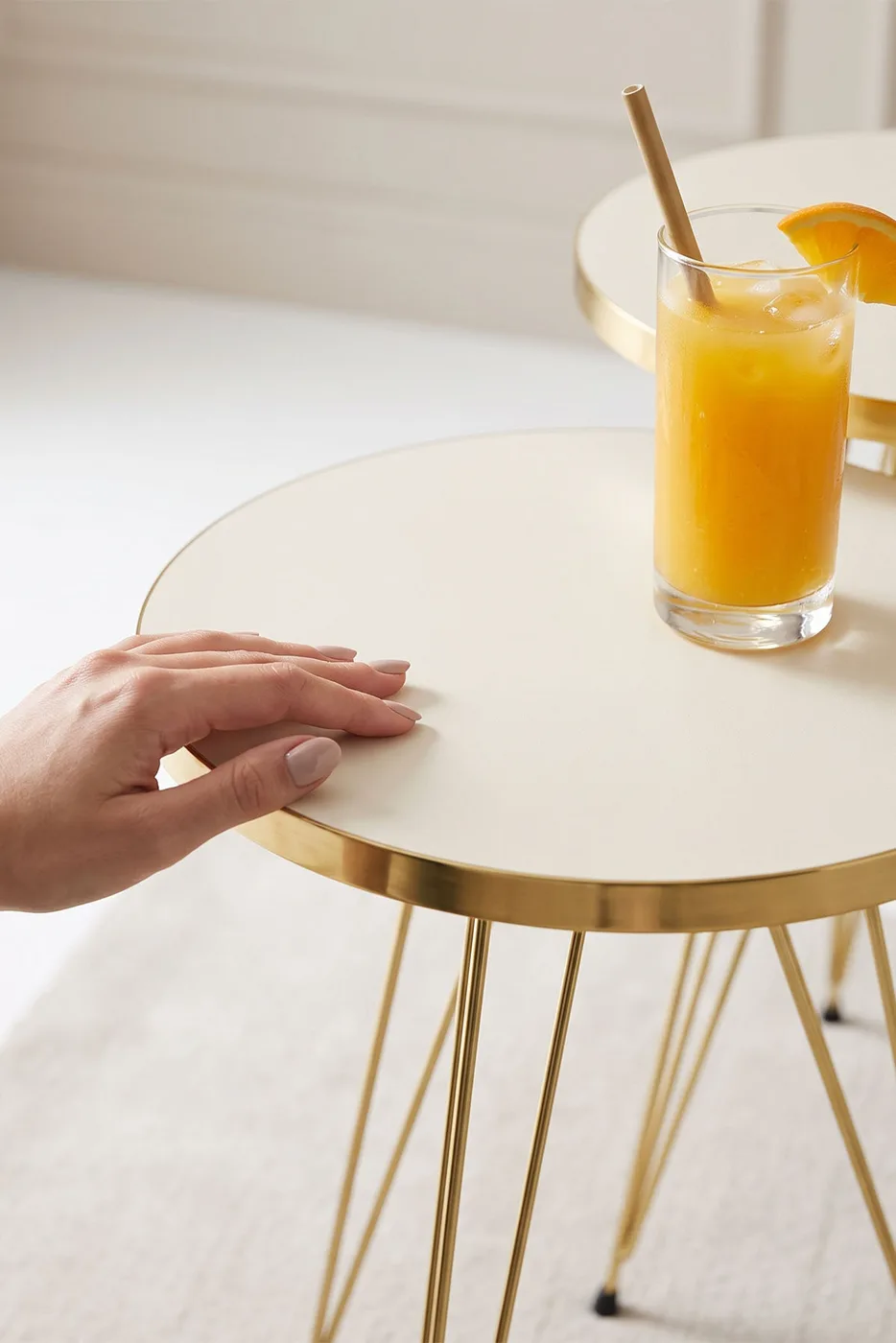 Nesting Table Gold Cream Wire