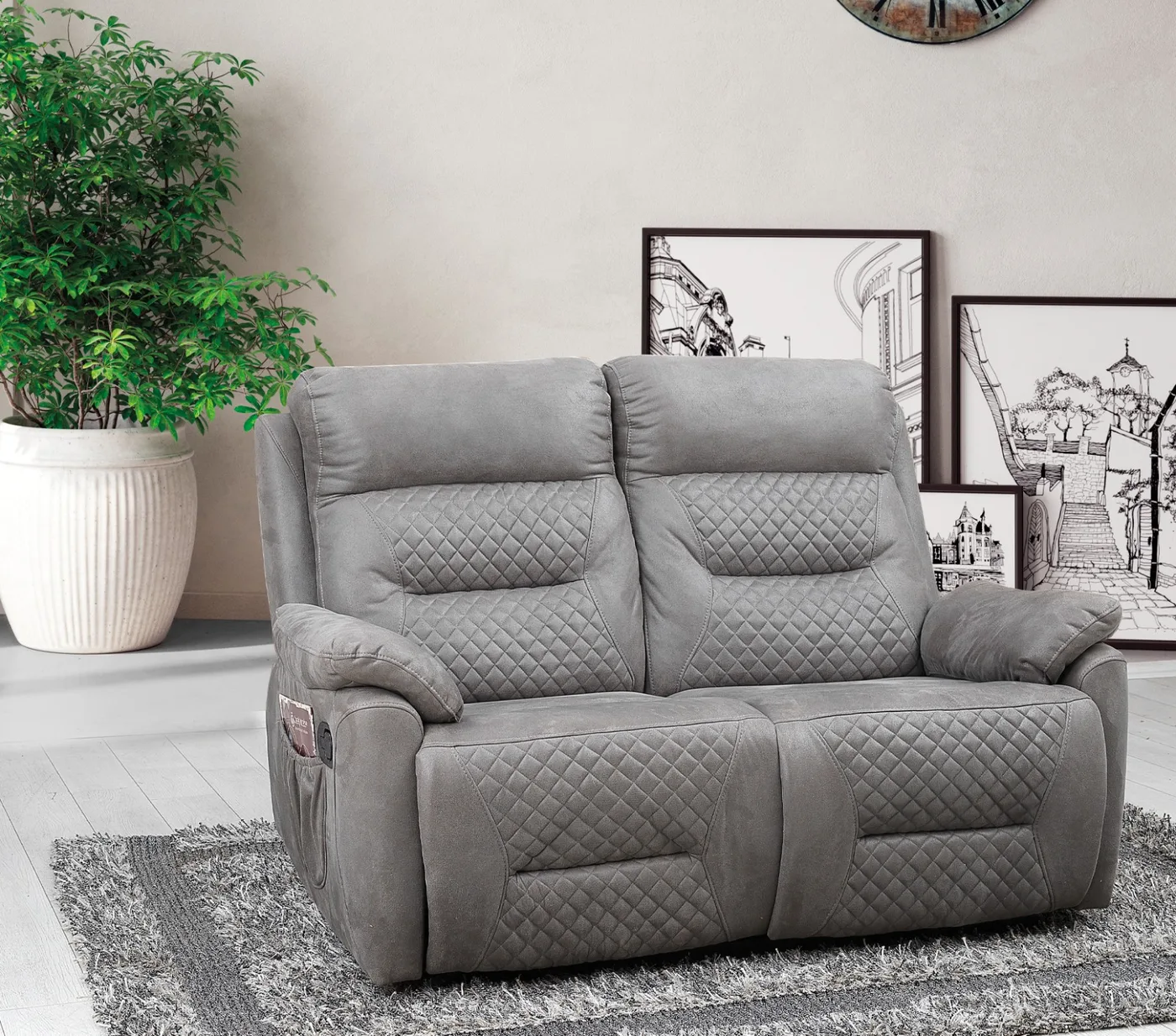 Anemon 2-Seater Fixed Electric Recliner Armchair